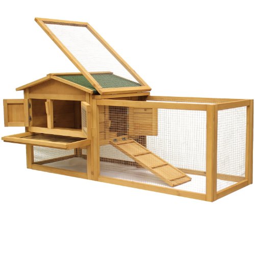BUNNY BUSINESS Double Decker Wooden Rabbit/ Guinea Pig Hutch with Play Area