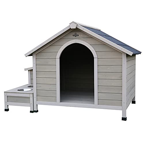 Confidence Pet Wooden Dog Kennel with Water Bowls