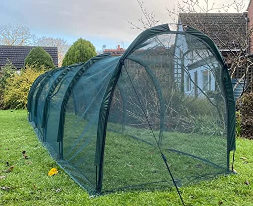 Giant Chicken Run Coop & Hen House Tunnel | Bird Flu Protection Pet Cage for Poultry Tortoises Rabbits Guinea-Pigs - 5 x 1.5 x 1.5m H