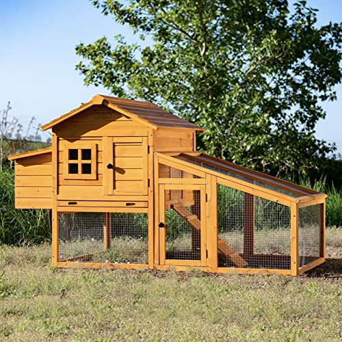 Feel Good Windsor Chicken Coop with Nesting Box and Outdoor Run includes Solid Wooden Roof Galvanised Removable Tray Secure Lockable Door with Perches and Ventilation