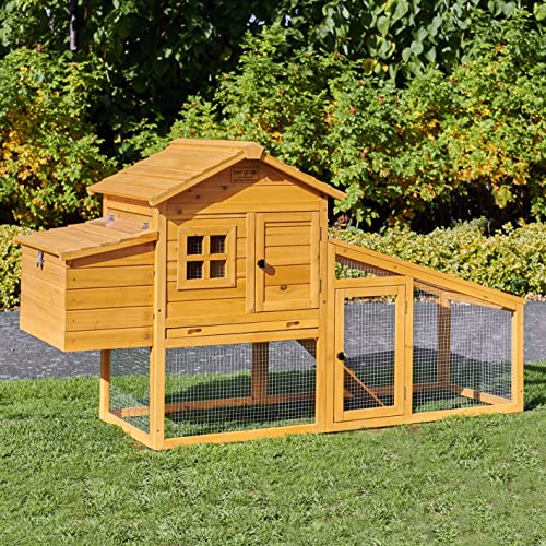 FeelGoodUK Windsor Chicken Coop and Run Medium Hen House Poultry Ark Nest Box & Slide Out Tray 175cm Width 66cm Depth 100cm Height