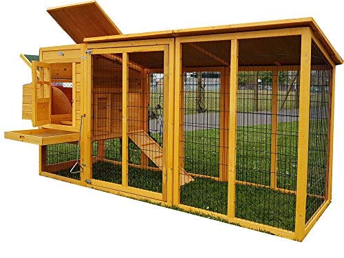 Large XXL Eggshell Buckingham 8ft 100% Fox Proof 3mm Welded & Coated Wire Chicken Coop Hen House Ark Poultry Run Nest Box Rabbit Hutch 2 to 4 birds NOW WITH FULLY COVERED ALL YEAR-ROUND RUN